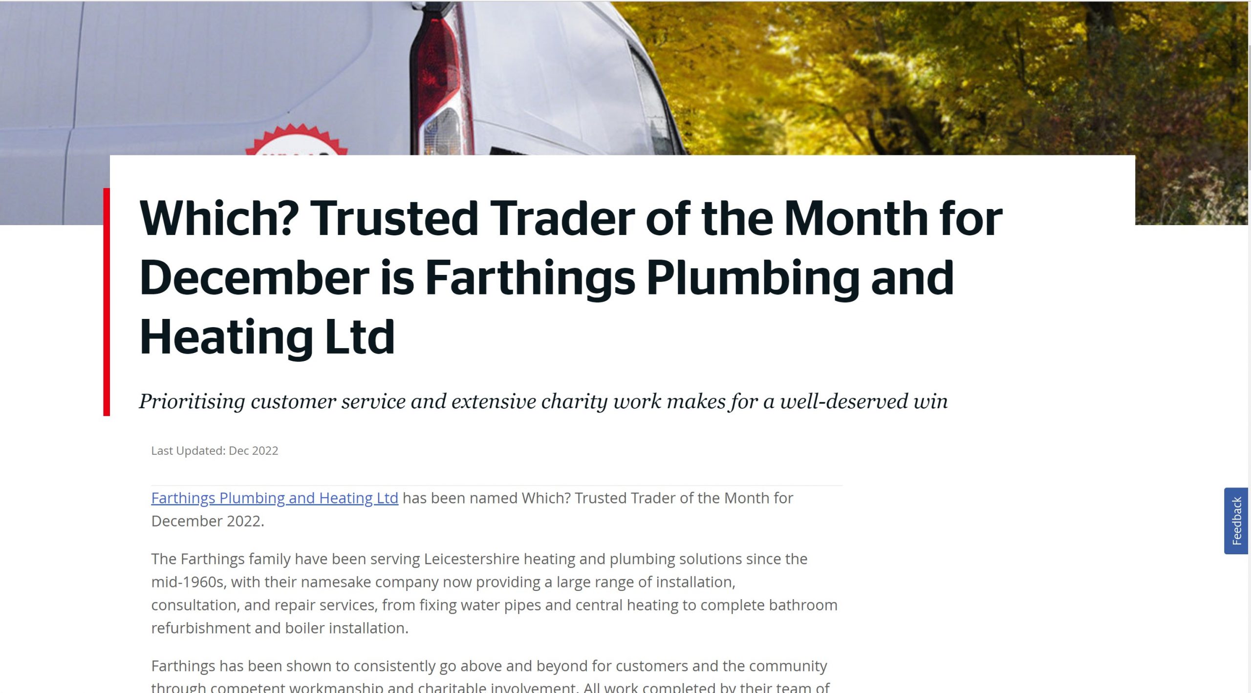 Read more about the article WHICH? Trusted Trader of the Month